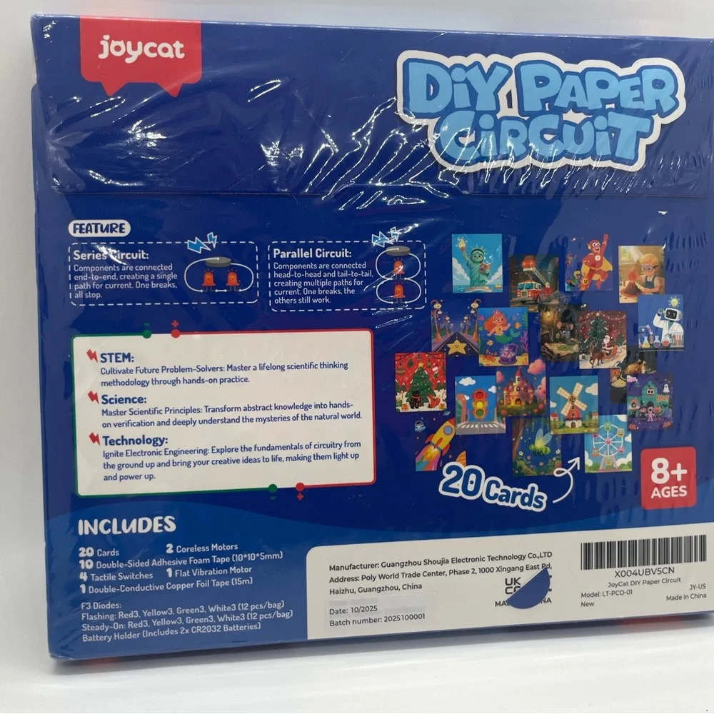 JoyCat DIY Paper Circuit Kit Stem Science Kids Electricity Fun Project Learn NWT